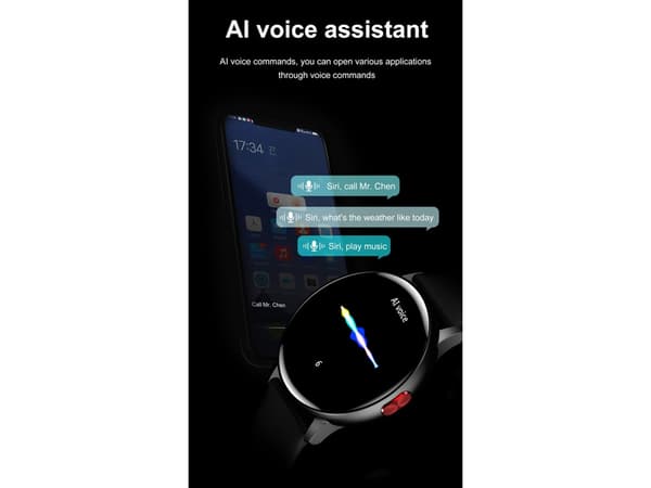 Da Donna Smartwatches Vandtæt Ip67 Bluetooth Opkald Sort