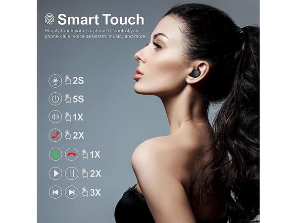 Hörlurar Öra Laddning LCD Bluetooth Silver