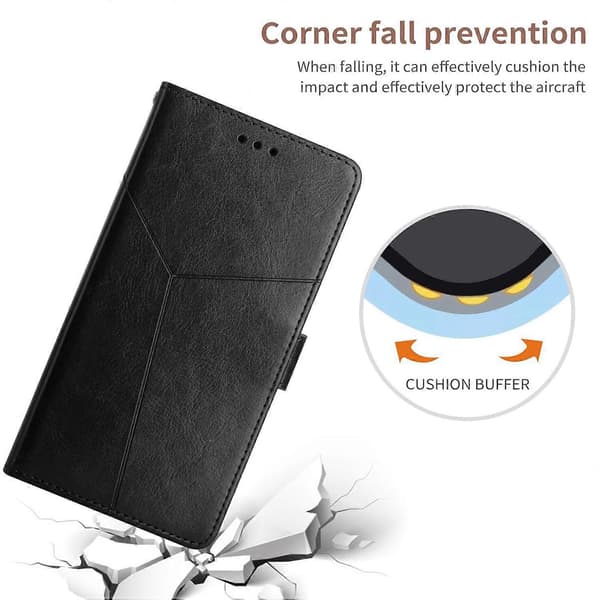 For iPhone 16 Pro Max Deksel Y-formede Linjer PU Lær Håndleddsstropp Telefondeksel