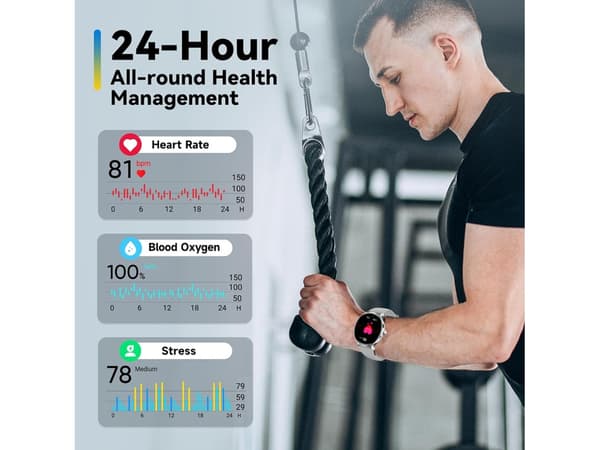 Smartwatch Qs80 1 39 Tommer Bluetooth 5.2 Tft Fuld Touch Ip67 Iphone Android Grå