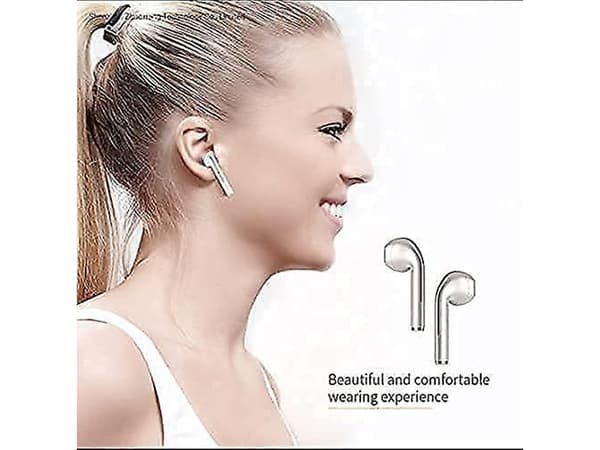Handsfree Headset Brusreducerande Stereo HD Snabb Parkoppling Vattentät Bluetooth Vit