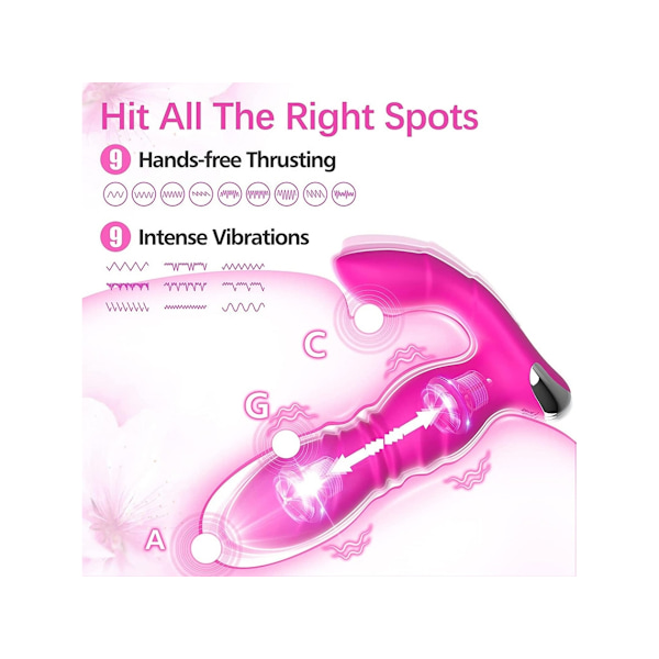 3-i-1 Fjärrkontrollerad Bärbar Massage Vibrator För Vuxna (Rosaröd)