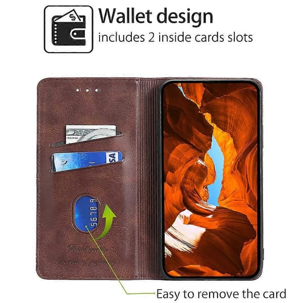 Fodral för Huawei nova 12i 4G, lädertextur, ställ, magnetisk stängning