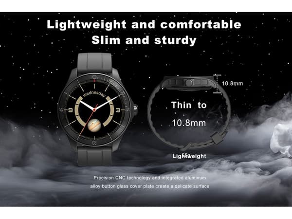 Smartklokke for menn 1.38Ips Tft-Lcd med Android Ios Svart