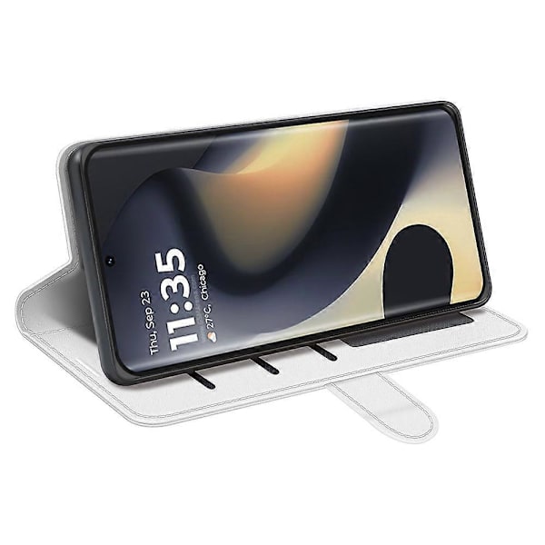 För Motorola Edge (2024) 5G Ställfodral Crazy Horse Textur Läder Plånboksfodral