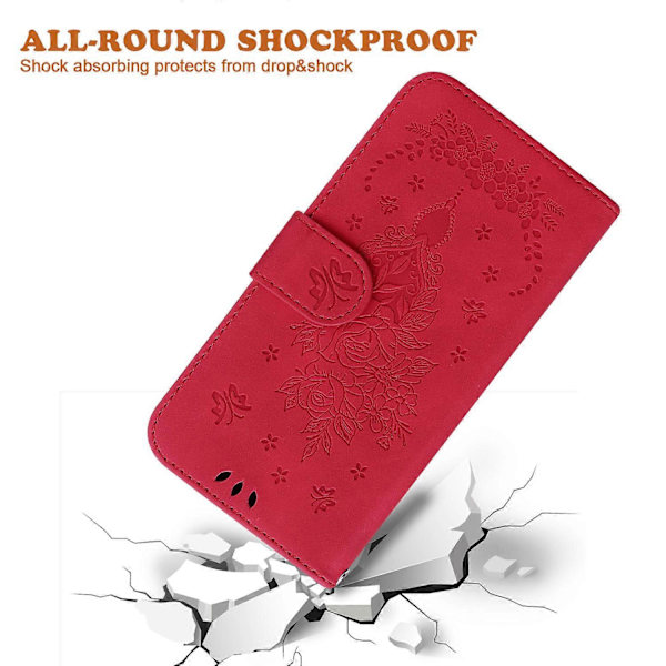 För Motorola Edge 50 Ultra 5G/ Moto X50 Ultra 5G PU Läder Plånboksfodral Fjäril Blommönster Telefonskal