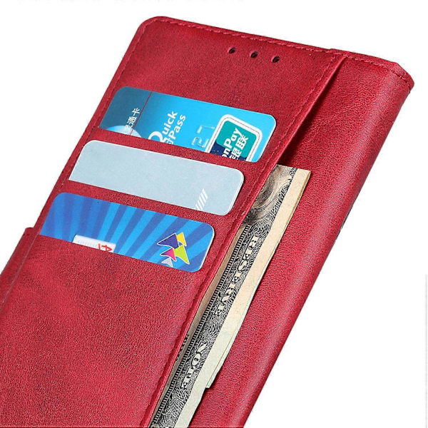 Plånboksfodral för Motorola Edge 50 Pro 5G, kohudslädertextur, stöttåligt skydd