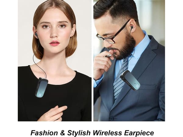 Clip-on Stereo Bluetooth Hörlurar med Brusreducering Blå