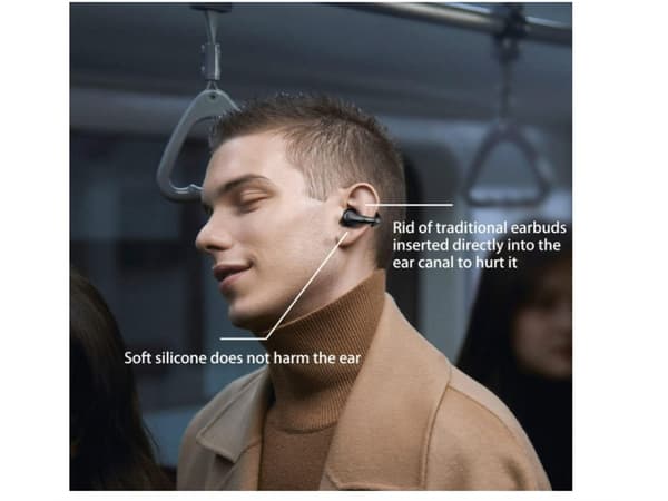 In-Ear Clip-On Hörlurar MM Drivers Stereo Bas Display Bluetooth Vattentät Svart