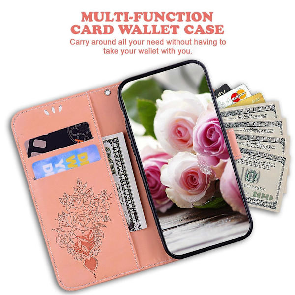 För Motorola Edge 50 Fusion 5G PU Läder Plånboksfodral Fjäril och Blommönster Plånboksfodral