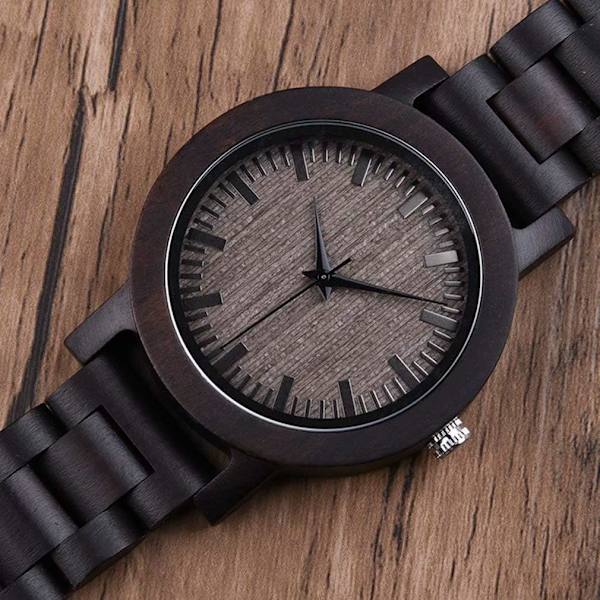 Cool Trä Klockor Analog Quartz Datum Retro Handarbete Lätt Trä Armbandsur LZ035