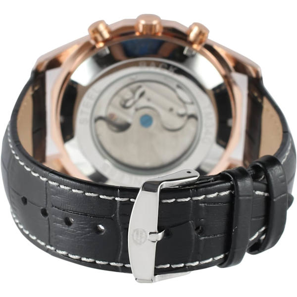 Herrklocka med automatisk uppdragning, Original Tourbillion, kalender, läderarmband FSG340M3T4