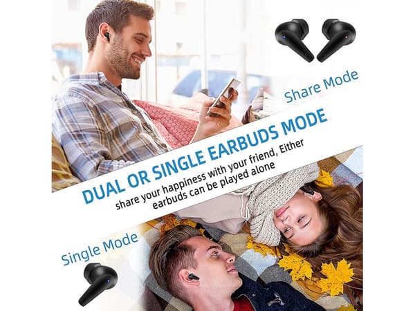 True Wireless Bluetooth Pairing Vattentäta Hörlurar Svarta