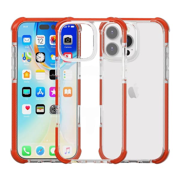 For iPhone 16 Pro TPU+TPE+PC Klar Telefonveske Deksel