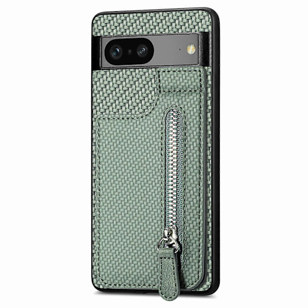 C1-03 Fodral för Google Pixel 7a med Kortfack Vertikalt Ställ Kolfiber Telefonskal