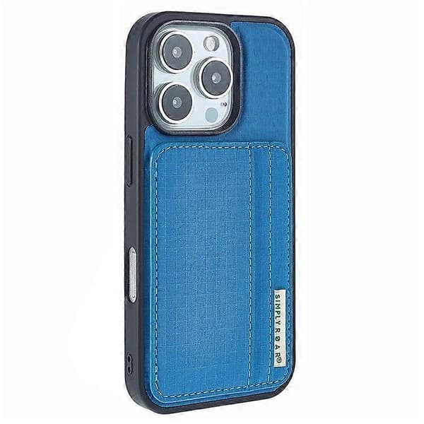 Etui til iPhone 16 Pro Max med kortholder, støttefod og retro læderbagside