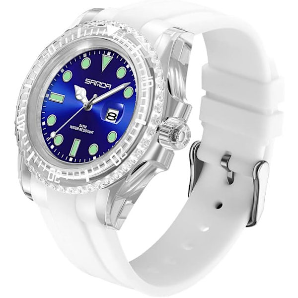 Sportklockor för utomhusbruk Unisex Silikonklocka Casual Roterande Boett Lysande Datum Armbandsur Vattentät Analog Display