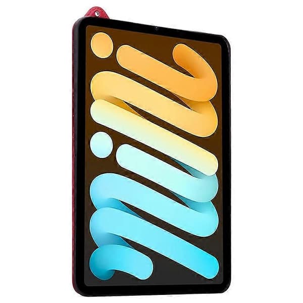 Lærveske for iPad mini (2024) (A2996 A2995) / mini (2021) (A2568) med håndstropp og stativ