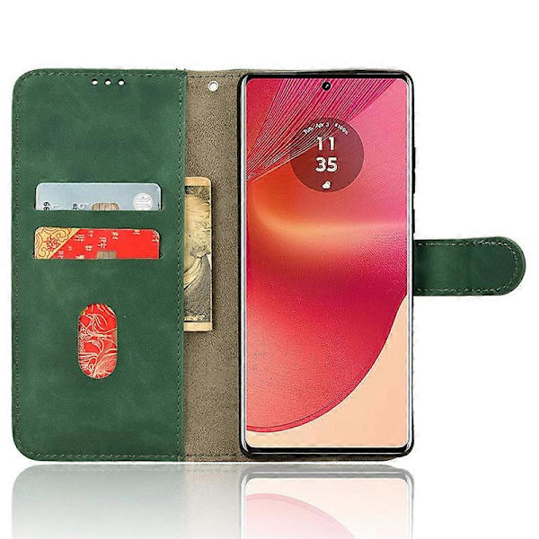 Skyddande läderfodral med kortfack och plånboksfunktion för Motorola Edge 50 Fusion 5G