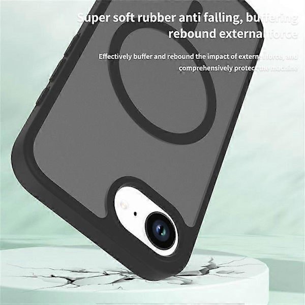 För iPhone SE (2025) MagSafe-kompatibelt skal TPU-ram Akryl Baksida Hud Touch Telefonskal