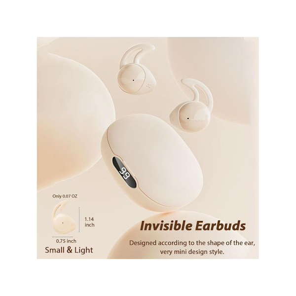 Dubbla akustiska hörlurar brusreducering sida-till-sida arbete Bluetooth beige