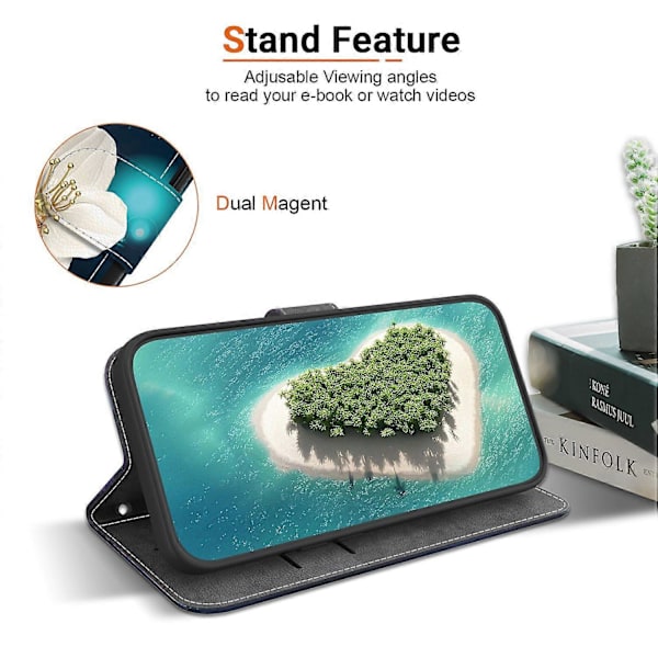 Mönstrat tryckfodral i läderplånboksstil med snodd för Motorola Edge 50 Fusion 5G