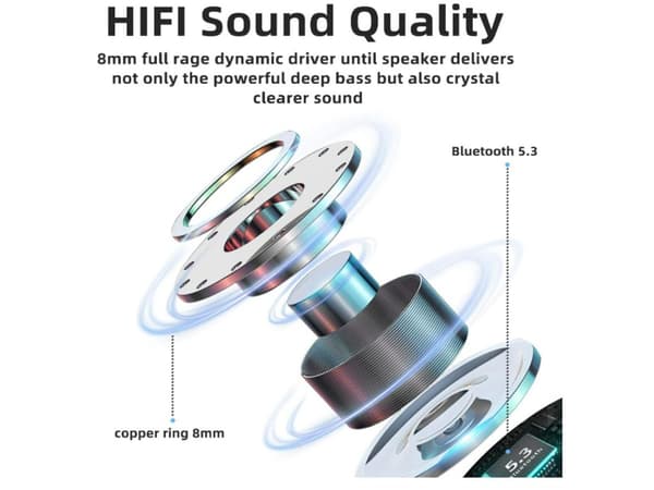 Vattentäta Bluetooth-hörlurar utan timmar med brusreducering, svarta