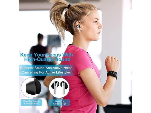 TWS Tempo Bluetooth Vattentäta True Wireless Hörlurar Svart