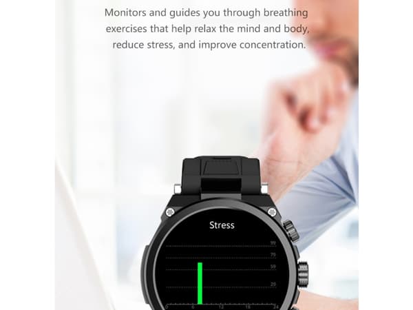 Smartklokke med Bluetooth-anrop, flere urskiver, multisportsmoduser og UI-stiler, svart
