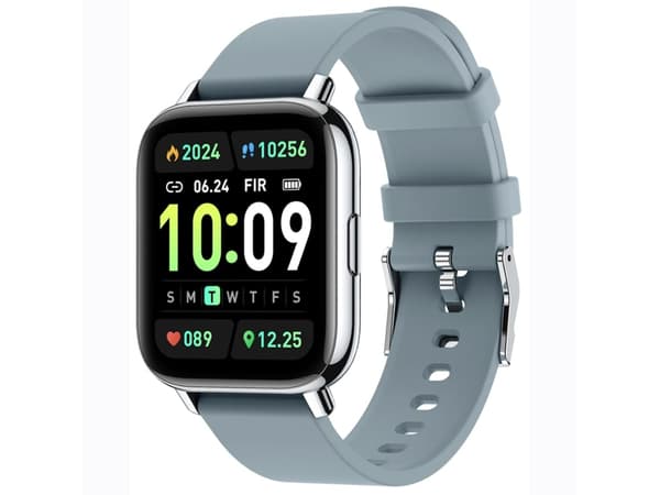 Smartwatch med Bluetooth-opkald, sportstracking, stemmeassistent, vejropdateringer og pulsmåling