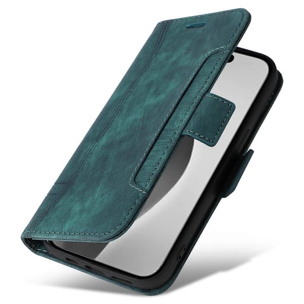Læder Wallet Case Telefon Cover med Rem til iPhone 16 Pro Max