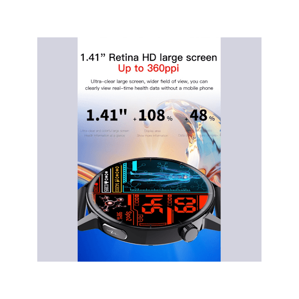 F67Pro Smartwatch Vandtæt Bluetooth Opkald Multifunktionel med Iphone Samsung Android Sort