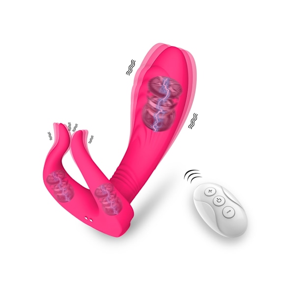 Kraftfull Penisring Vibrator, Fördröj Utsäde G-Punkt Vaginal Anal Stimulator (Röd)
