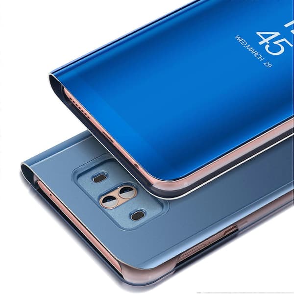 Lærveske til Huawei Mate 10 med speiloverflate og lærstativ