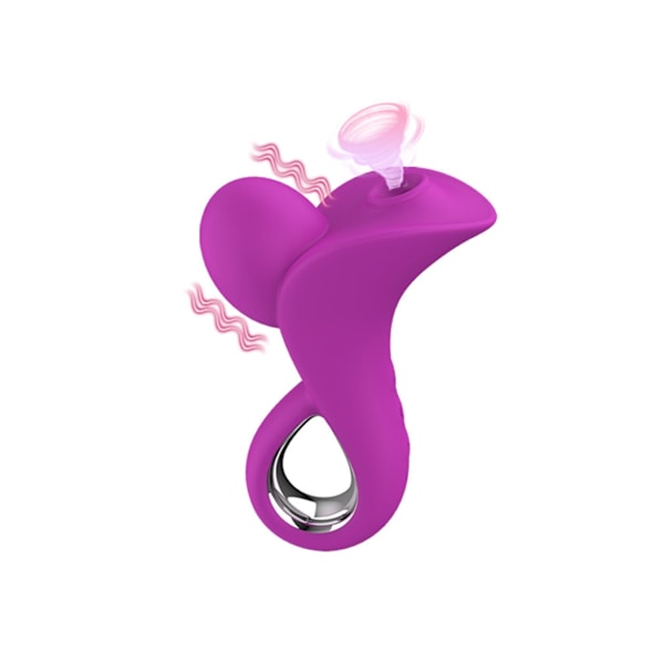 2 i 1 Sugande Massage Vibrator för Kvinnor (Rosröd)