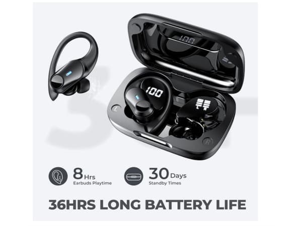 Djup Bas Stereo Bluetooth Brusreducerande Hörlurar Svart