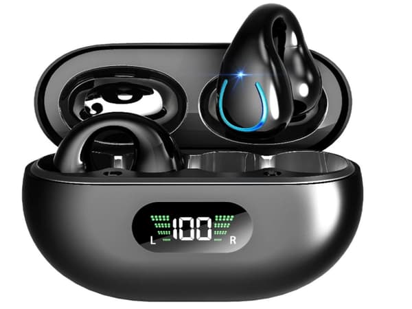 Öronöppna Hörlurar Timmar Bluetooth Svart