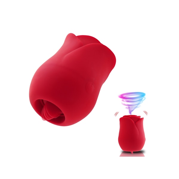 Ros Tung-Sugande Vibrator för Kvinnor (Röd)