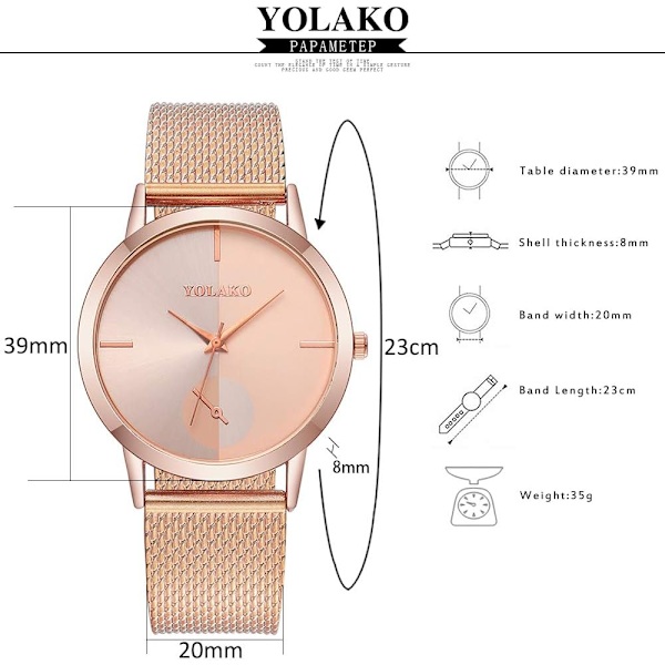 Mode Dam Quartz Klocka Legering Analog Armbandsur Enkel Damklocka