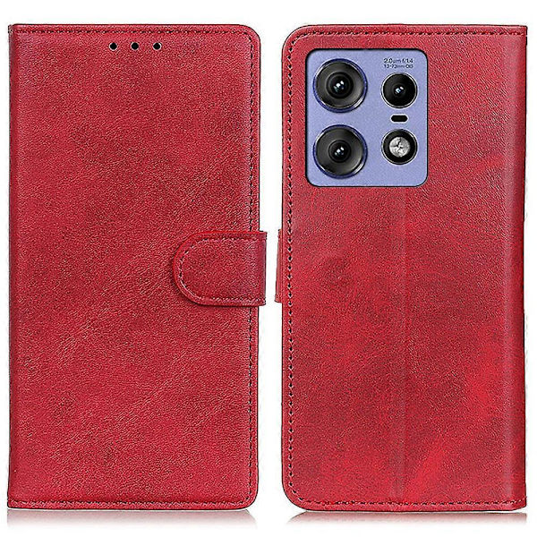 Plånboksfodral för Motorola Edge 50 Pro 5G, kohudslädertextur, stöttåligt skydd
