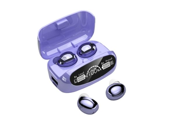 Portabla Bluetooth TWS Hörlurar Lila