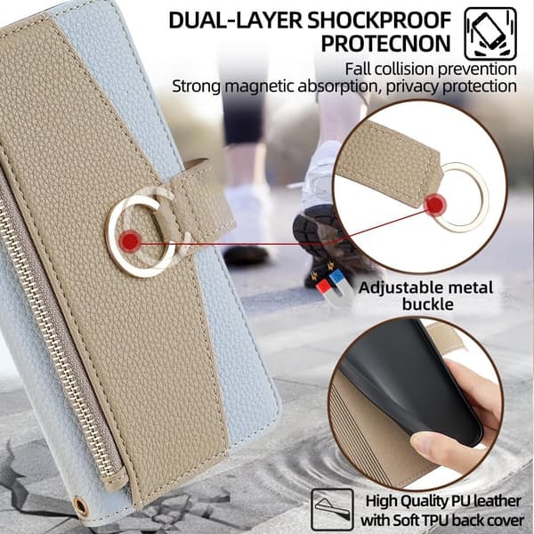 Wallet Case - Huawei Mate 60 Pro+ - PU-lær - Skulderstropp - Støtsikker White