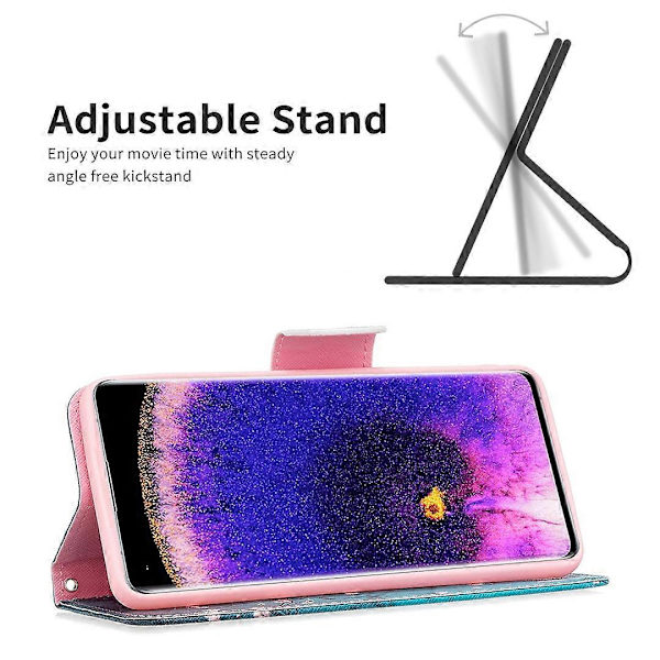 Mönstertryck Läderserie-1 för Oppo A57 (2022) 5G PU Läder Plånboksfodral Telefonfodral Ställ Skyddande Skal