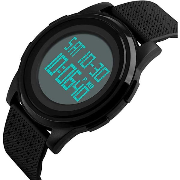 Nytt Mjukt Band Sportklocka LED Elektronisk Digital Klocka 5ATM Vattentät Utomhus Sportklockor för Kvinnor Män Armbandsur