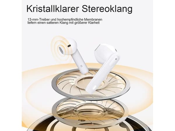 Chronos Hörlurar Stereo Ljud HD In-Call Bluetooth med Brusreducering Vit