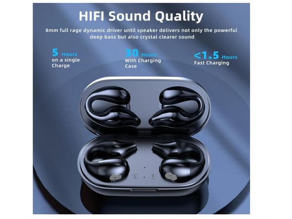 Vattentäta Bluetooth Hifi Stereo Trådlösa Hörlurar Svart