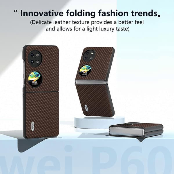 För Huawei P60 Pocket Mobilskal Kolfibertextur Anti-Rep