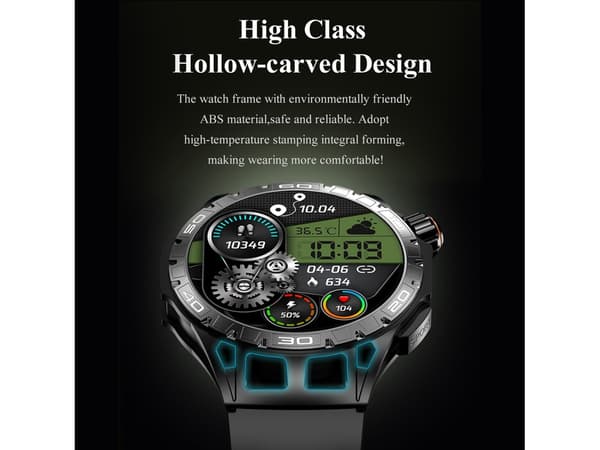 La102 Smartwatch til mænd 1,43'' AMOLED-skærm AI Stemmeassistent Sort