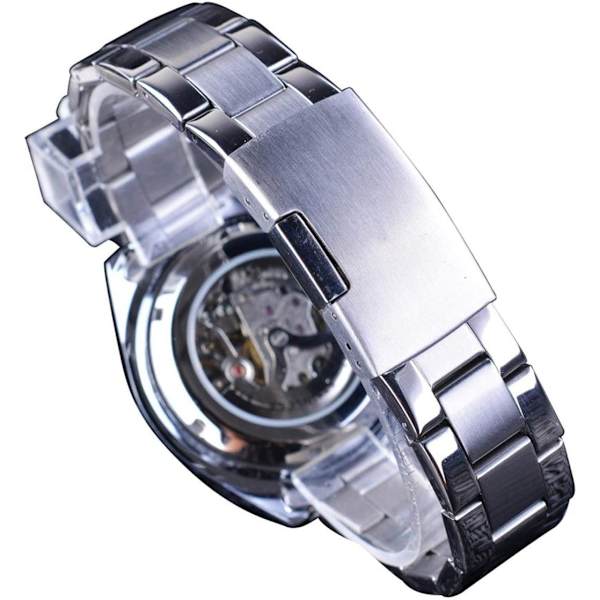 Skelettklocka Herr Automatisk Mekanisk Rostfritt Stål Sport Armbandsur Tourbillon Klocka