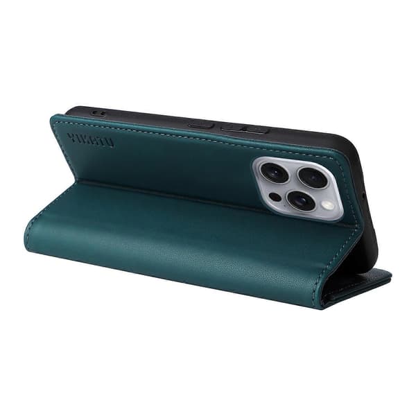 Ställfodral i PU-läder med plånbok för iPhone 16 Pro Max